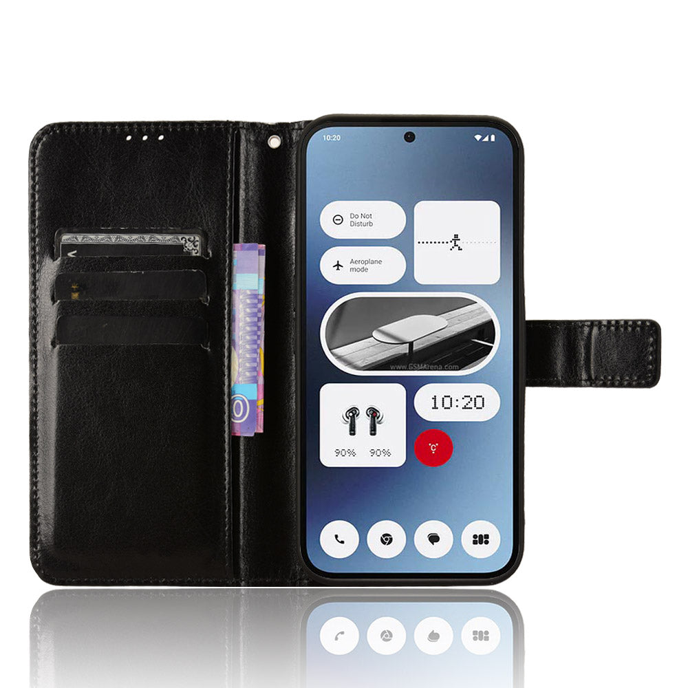 For Nothing Phone (2a) Wallet Case Crazy Horse Texture Folio Stand Phone Cover For Nothing Phone (2a) Wallet Case Crazy Horse Texture Folio Stand Phone Cover